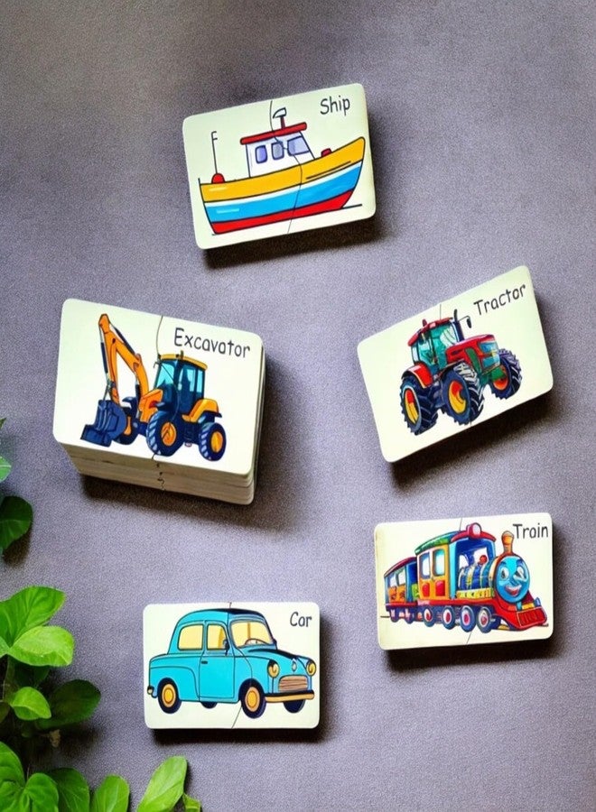 Kiddiwinks Winkslab:Two-Piece Transportation Puzzle for Early Learning - Fun & Engaging Vehicle Matching Game Match & Learn with 15 Different Vehicles - Image 4